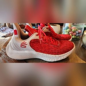 Mens Under Armour Curry Flow 9 red basketball shoes